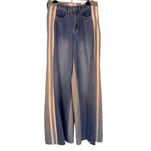 💙 Austin Landing Wide Leg Athletic Jeans Stripe Size 7 NWT 💙